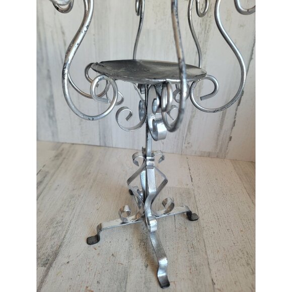 Metal silver swirl candle holder Halloween home decor figure - Picture 11 of 11